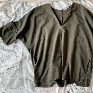 Loose military green shirt